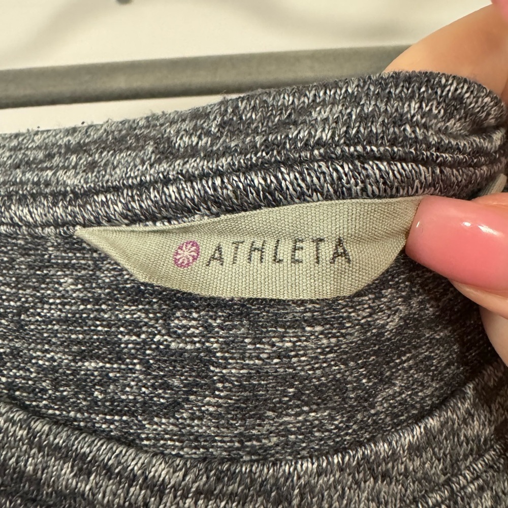 Athleta Gray Marled Long-Sleeve Pullover - Picture 4 of 8